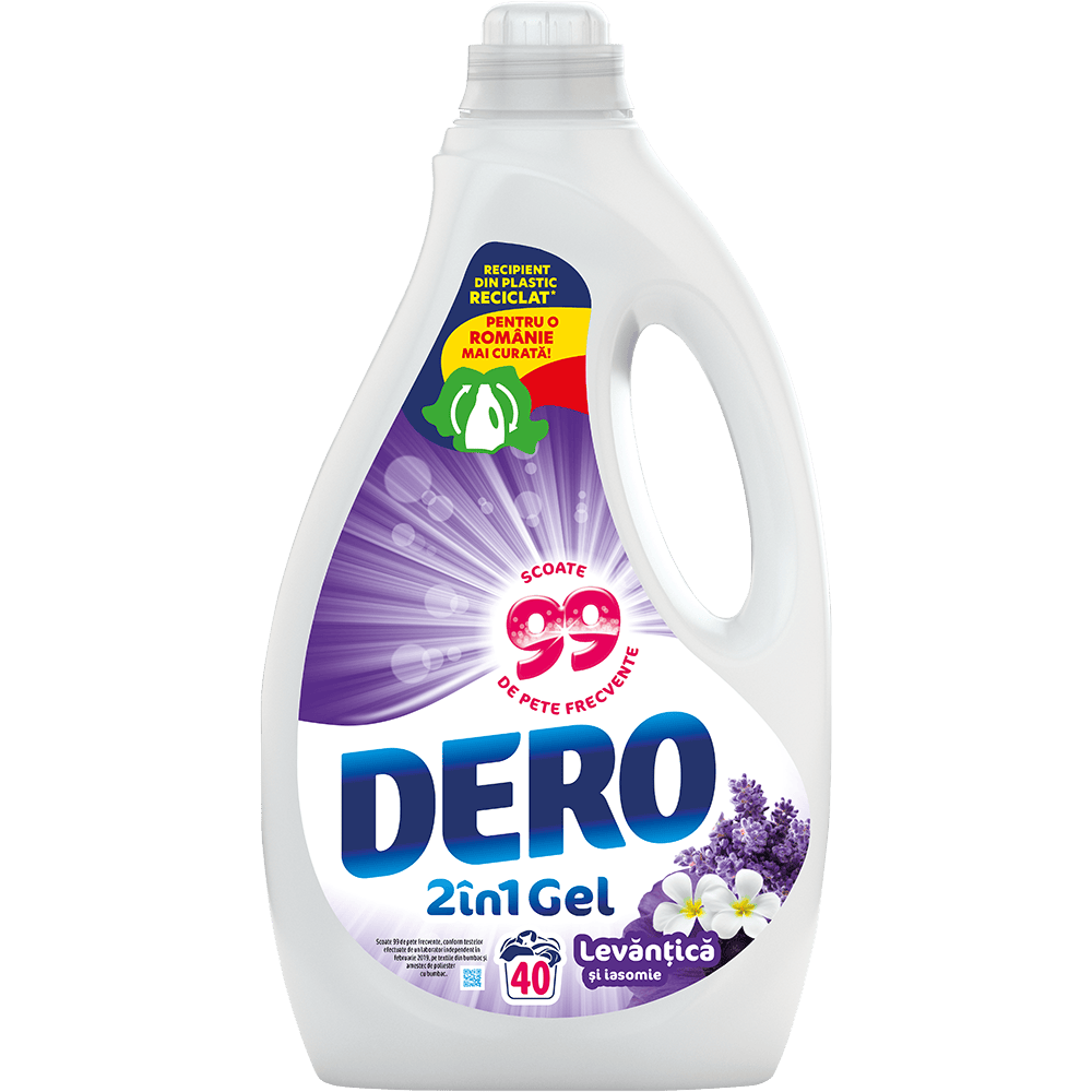 DERO DETERGENT LICHID 2L 2IN1 LAVANDA 40SP