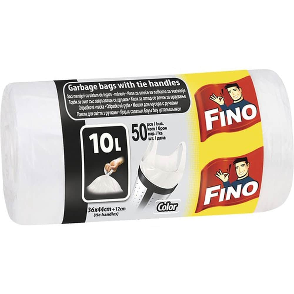 FINO SACI MENAJ CU MANER 10L COLOR 50BUC