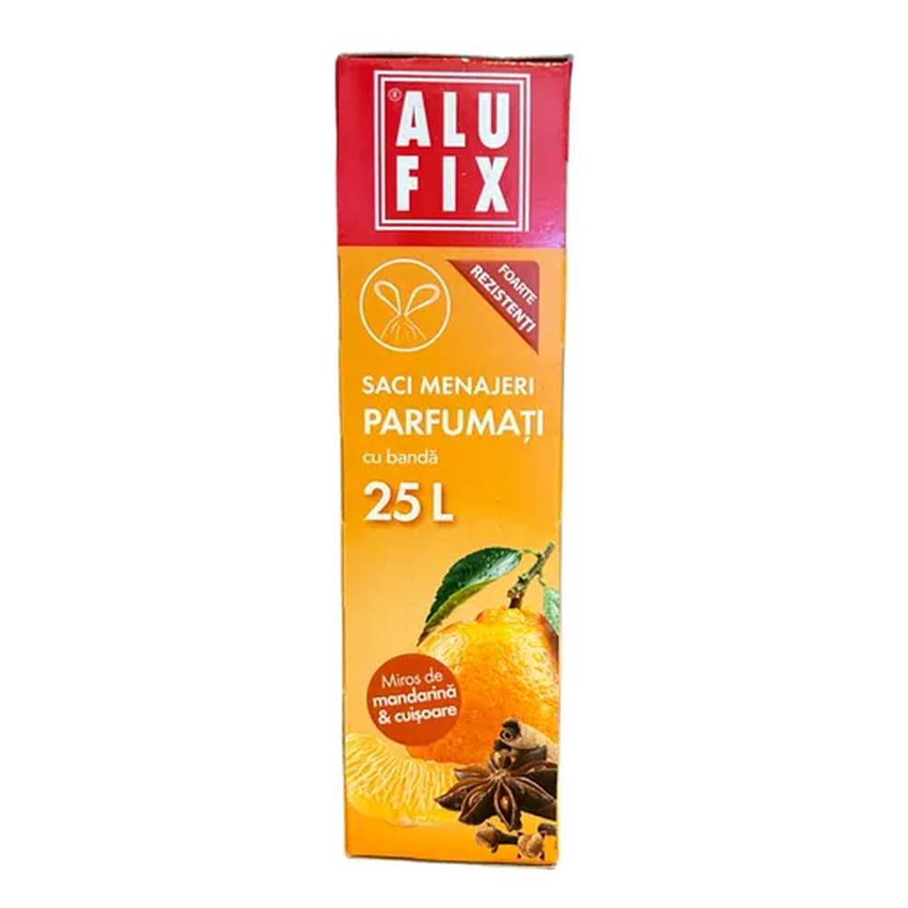 ALUFIX SACI MENAJ CU BANDA 25L PARFUMAT MANDARINA 15BUC