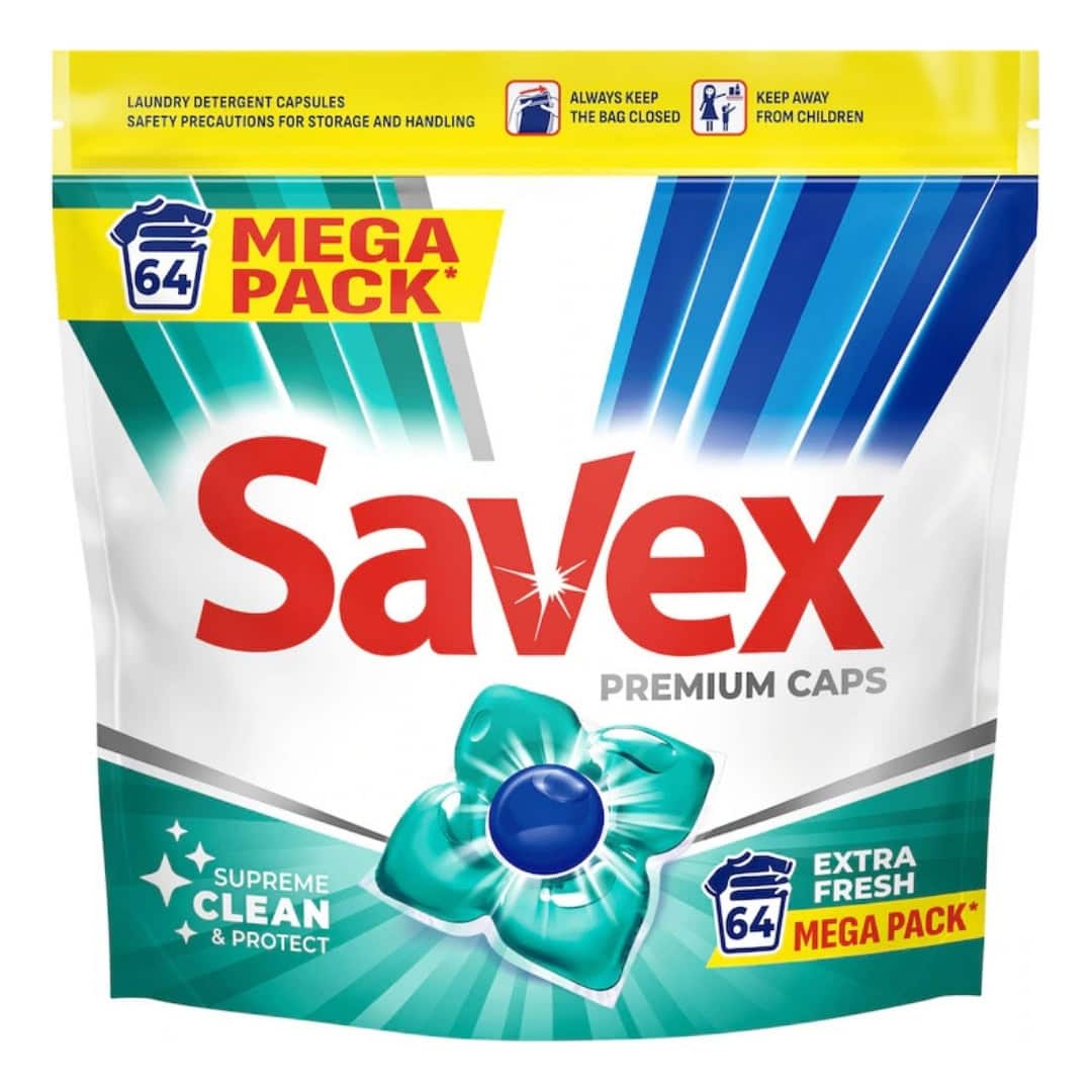 SAVEX DETERGENT CAPSULE 64BUC EXRA FRESH