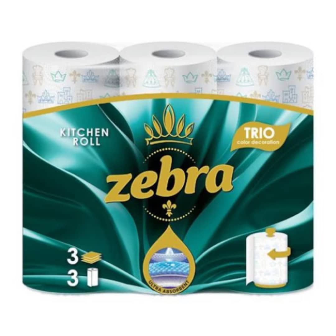 ZEBRA TRIO PROSOP HARTIE 3STR 3ROLE