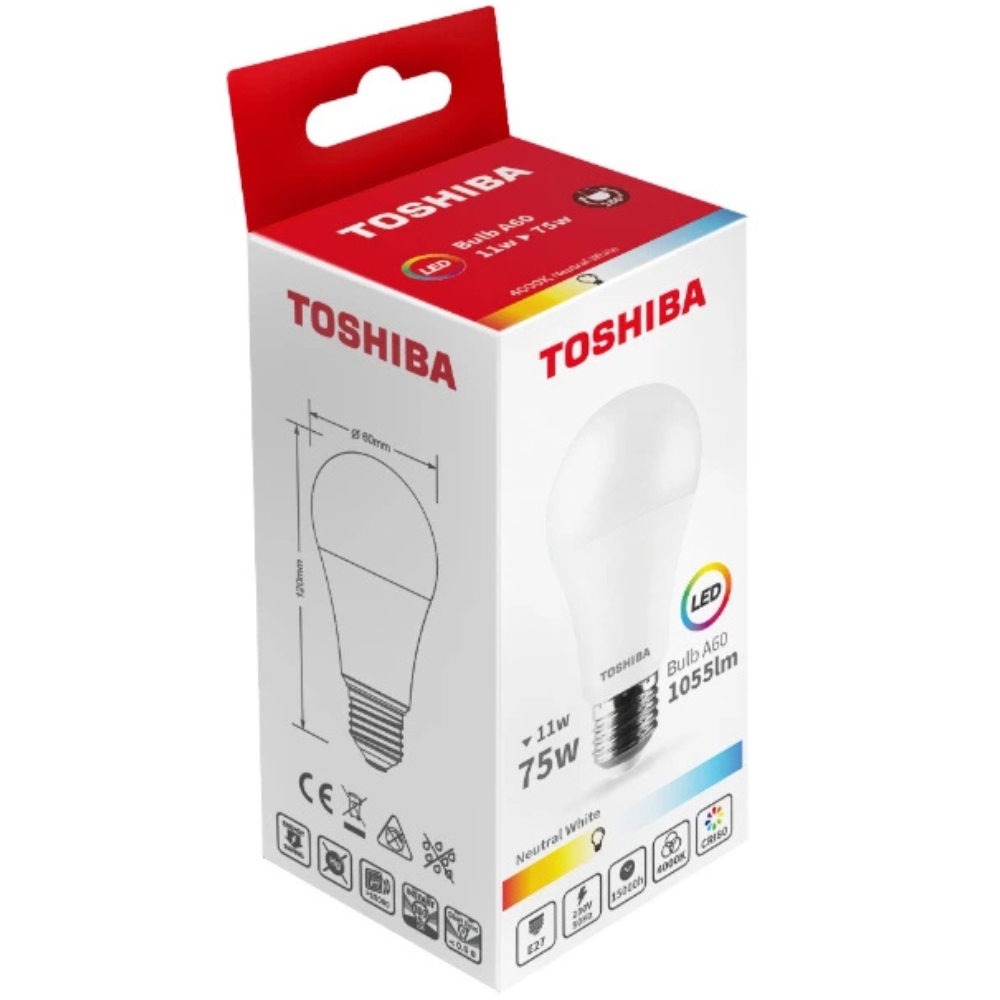 TOSHIBA BEC LED 11W-75W E27 LUMINA NEUTRA