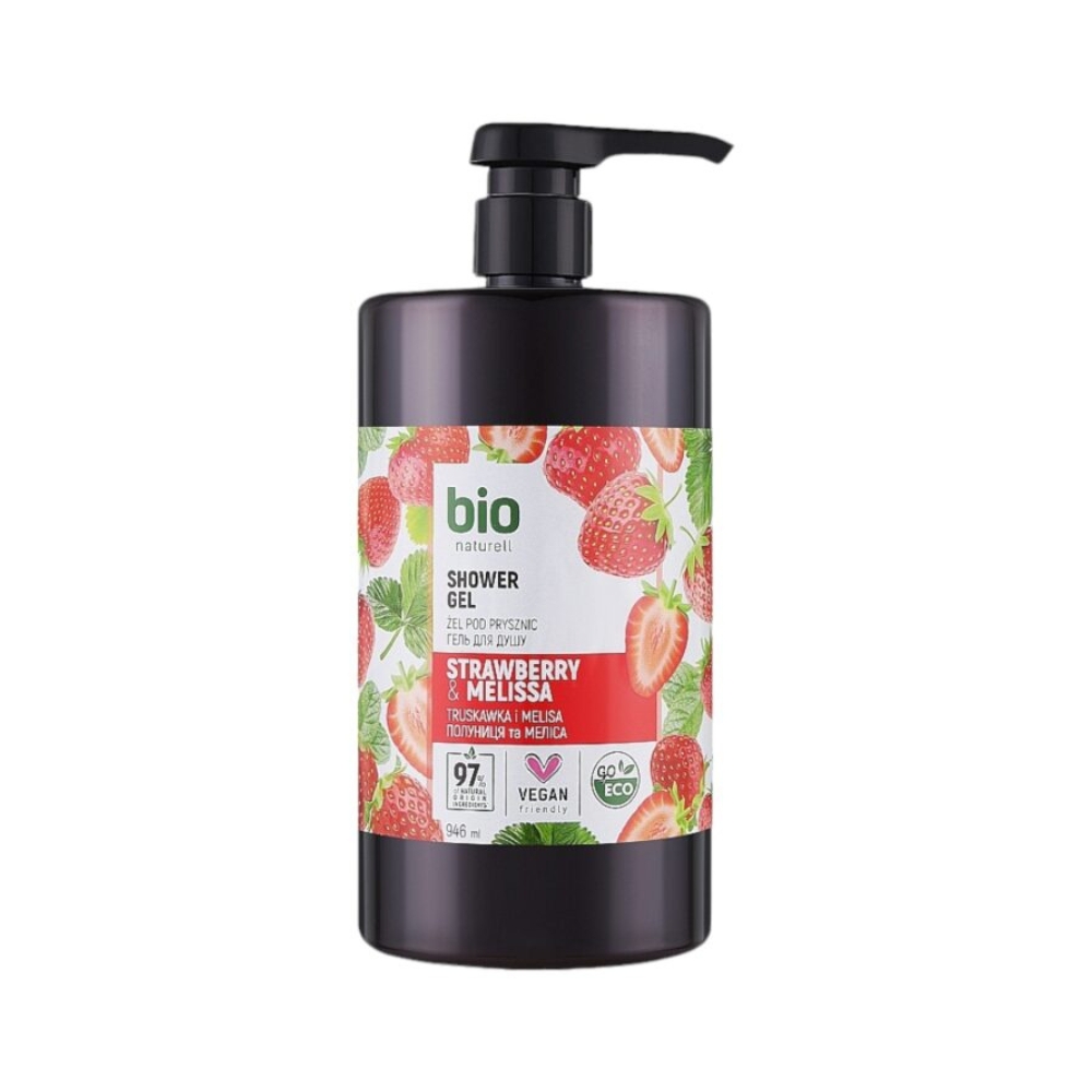 BIO NATURELL GEL DUS 946ML STRAWBERRY&MELISSA CU POMPITA