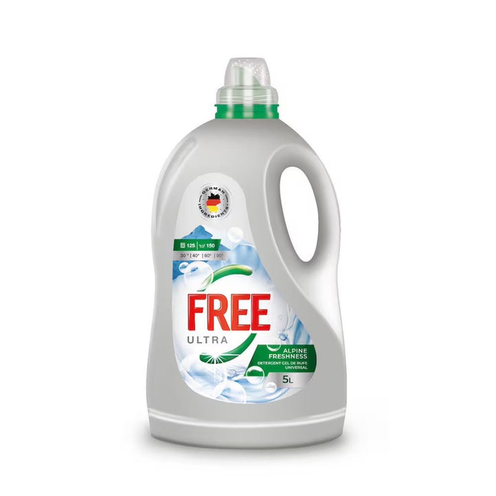 ULTRA FREE DETERGENT LICHID 5L UNIVERSAL ALPINE FRESHNESS 125SP