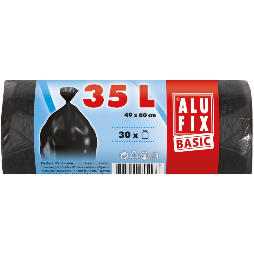 ALUFIX SACI MENAJ 35L NEGRU BASIC 30BUC