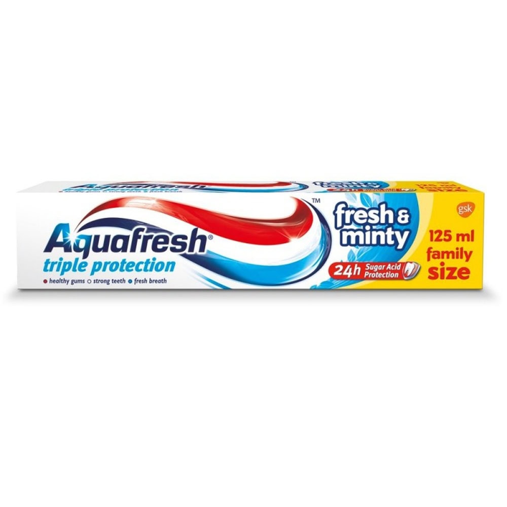 AQUAFRESH 125ML FRESH&MINTY TRIPLE PROTECTION