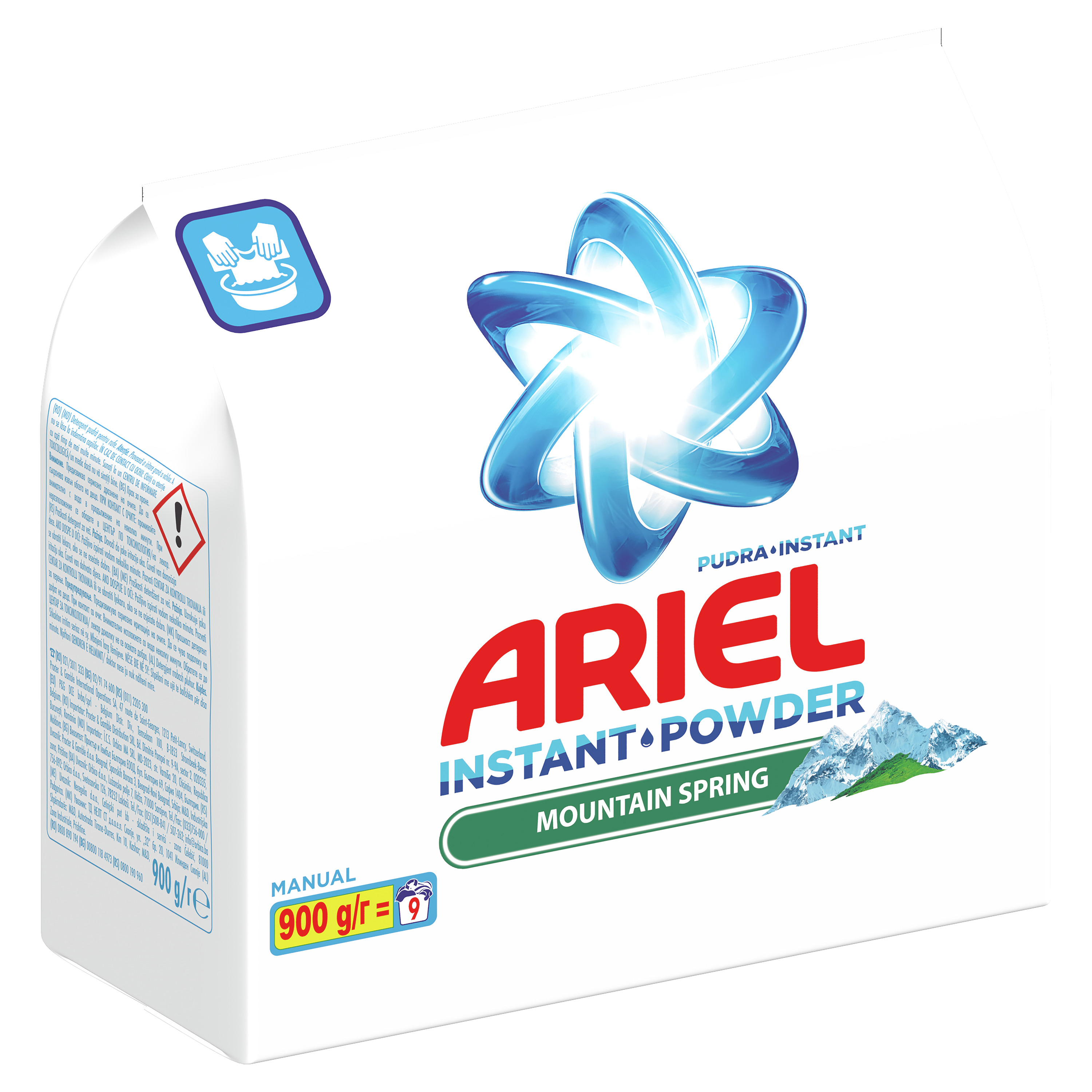 ARIEL DETERGENT PUDRA MANUAL 900G MOUNTAIN SPRING 9SP
