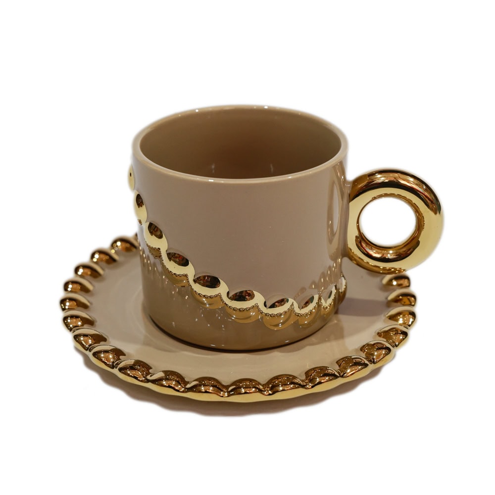 SET SERVIRE CEAI&CAFEA CERAMICA 2PCS GOLD G75-2