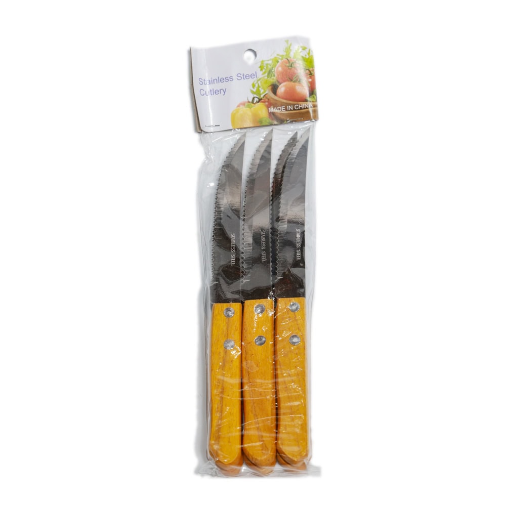 CUTITE INOX CU ZIMTI MANER LEMN 6BUC 21CM G16-14
