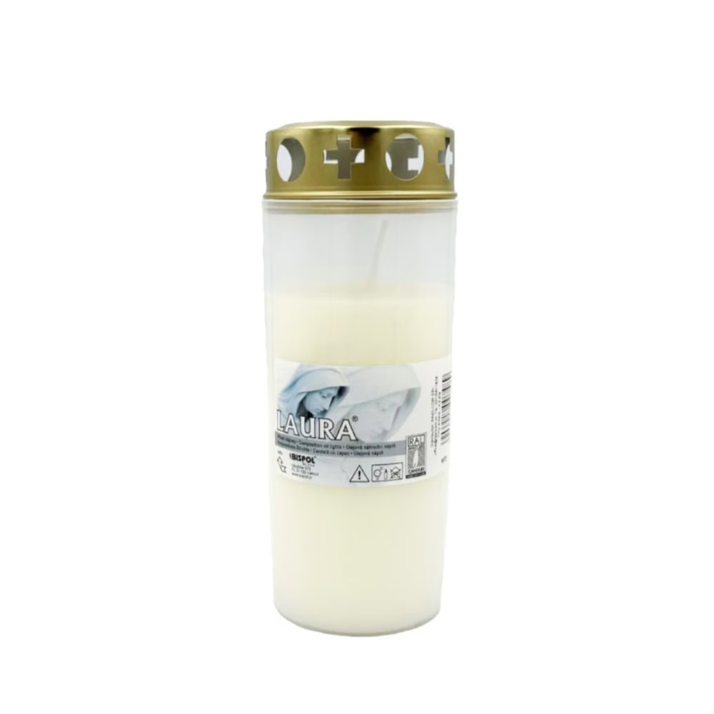 BISPOL LAURA CANDELA PLASTIC CU CAPAC W7D ALB 96H