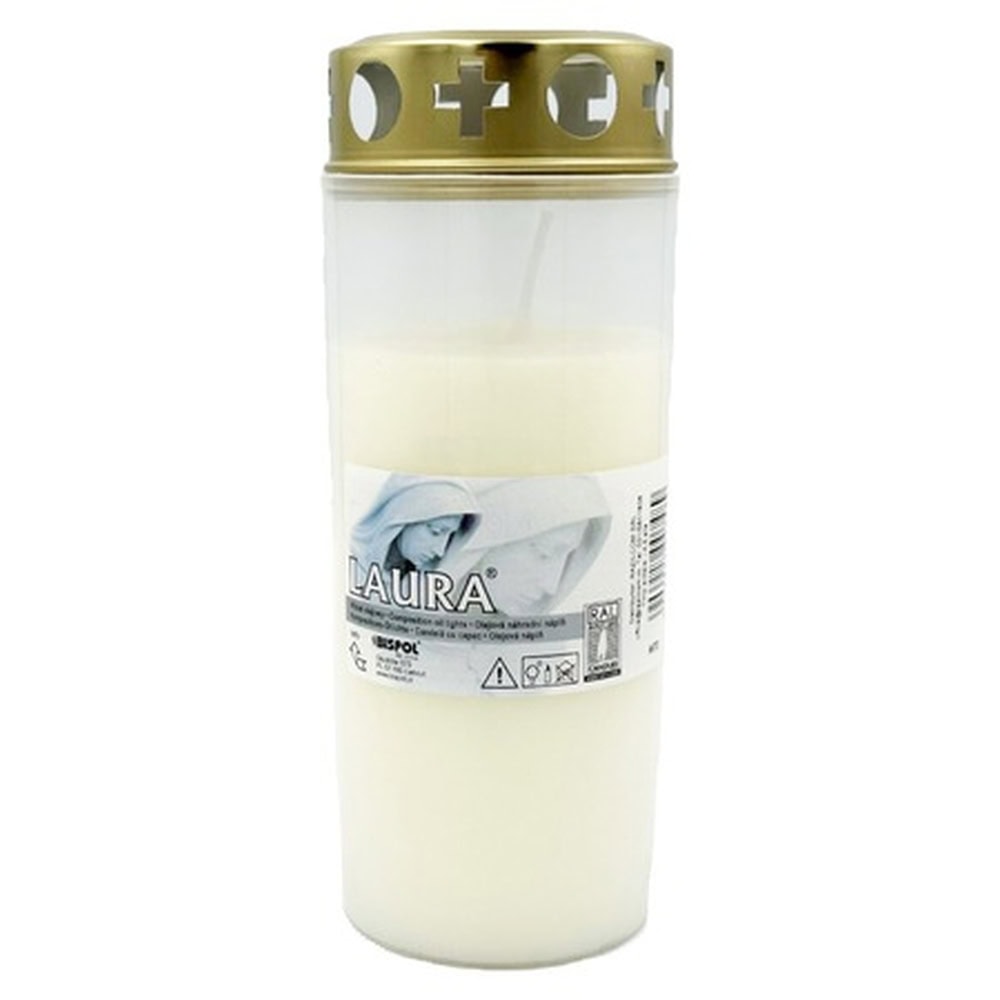 BISPOL LAURA CANDELA PLASTIC CU CAPAC W4D ALB 72H