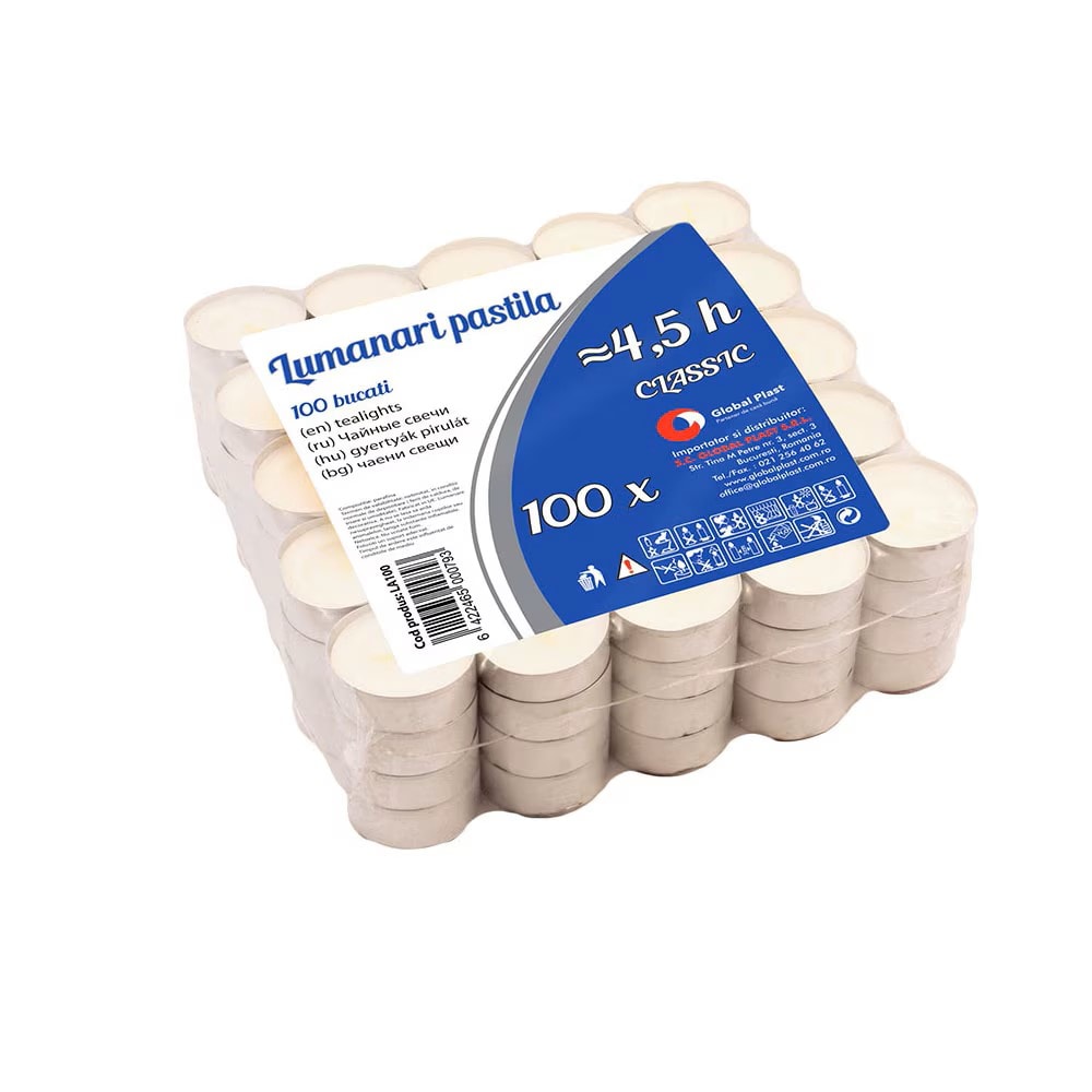 CLASSIC LUMANARI PASTILA 100BUC/SET 4H