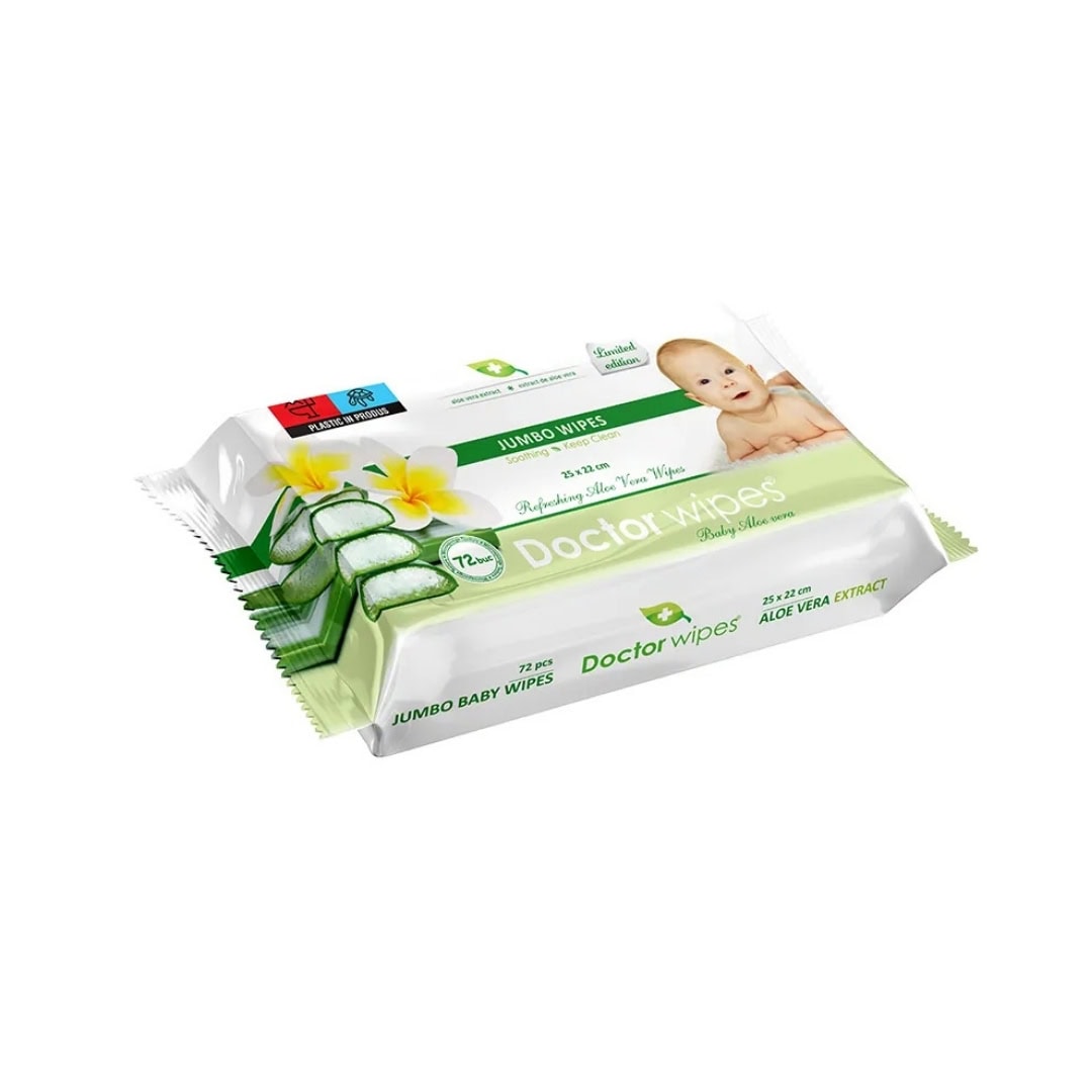 DR.WIPES SERVETELE UMEDE BABY JUMBO 72BUC ALOE VERA