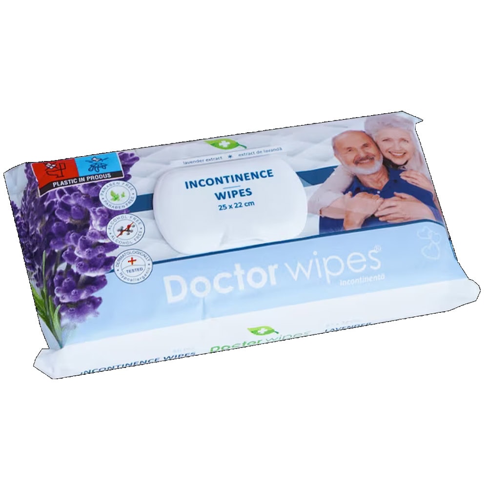 DR.WIPES SERVETELE UMEDE INCONTINENTA 50BUC LAVANDA