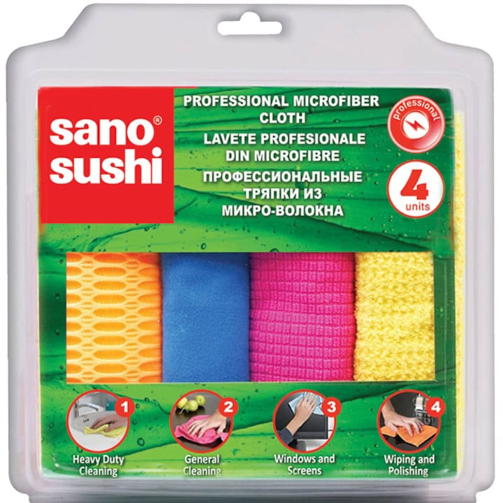 SANO SUSHI LAVETE USCATE 4BUC/SET MICROFIBRA