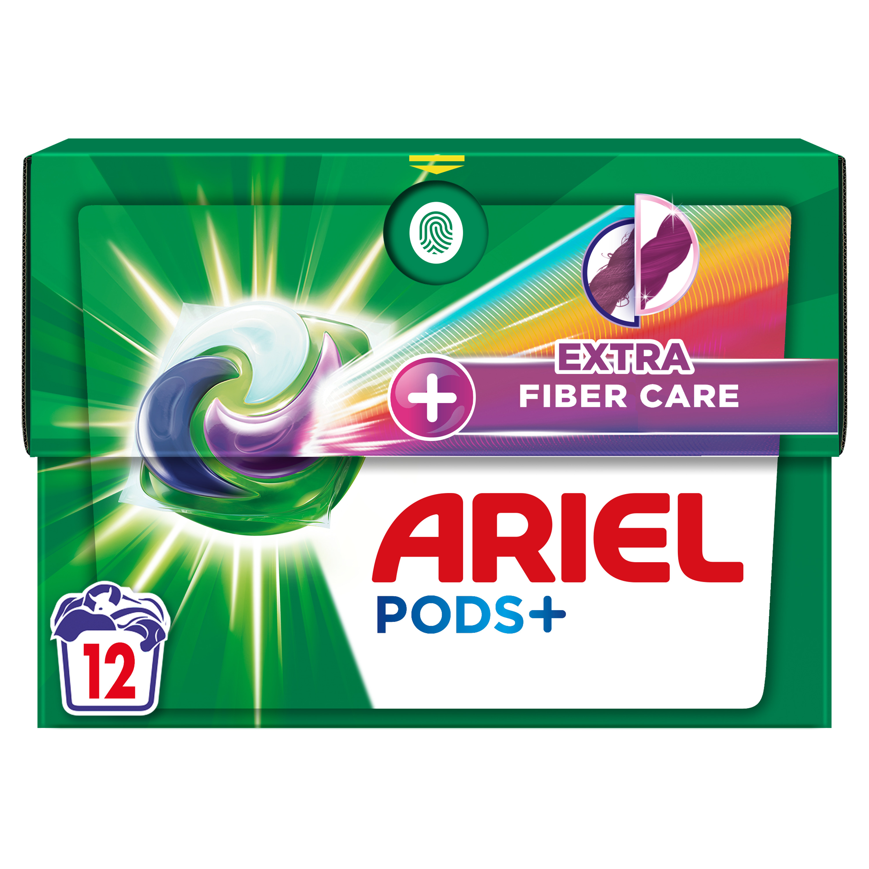 ARIEL DETERGENT CAPSULE 12BUC PODS+EXTRA FIBER CARE