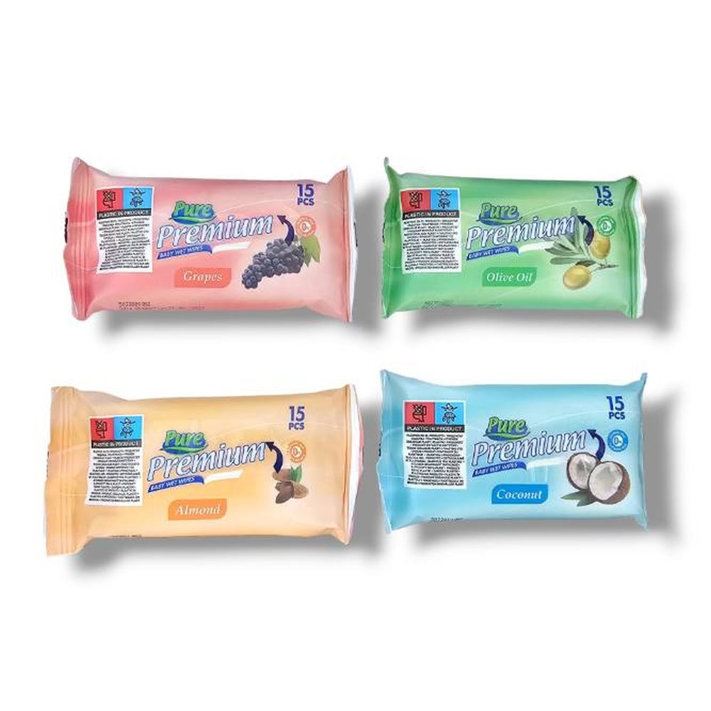 PURE PREMIUM SERVETELE UMEDE BABY BUZUNAR 15BUC MIX