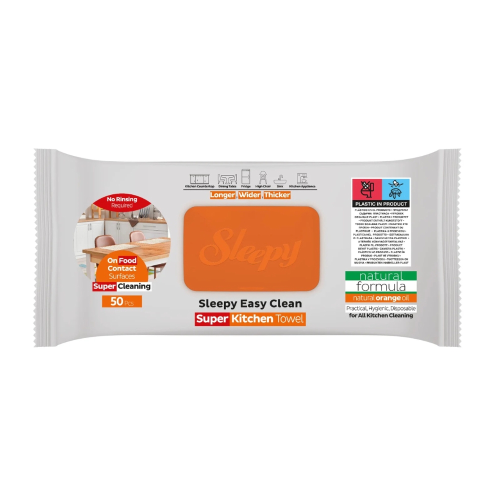 SLEEPY SERVETELE UMEDE PENTRU BUCATARIE 50BUC ORANGE OIL