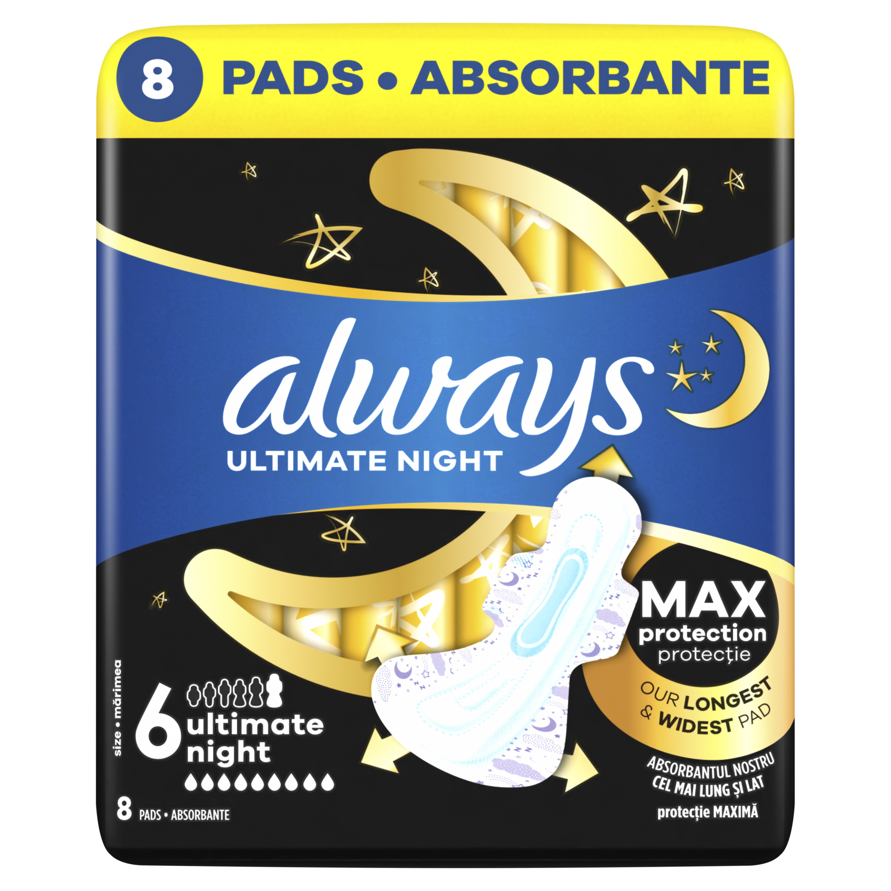 ALWAYS ULTIMATE NIGHT ABSORBANTE 8BUC 6 MAX PROTECTION