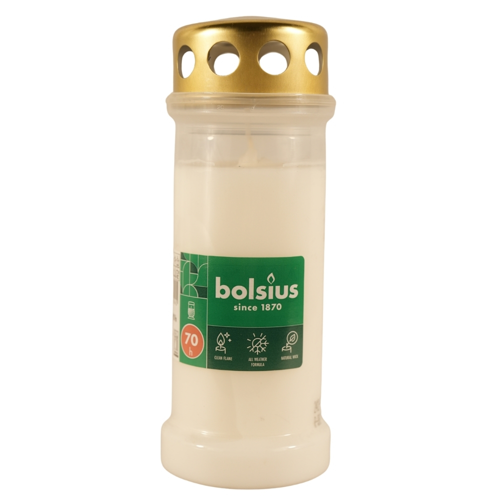 BOLSIUS CANDELA PLASTIC CU CAPAC RC6 ALB 70H