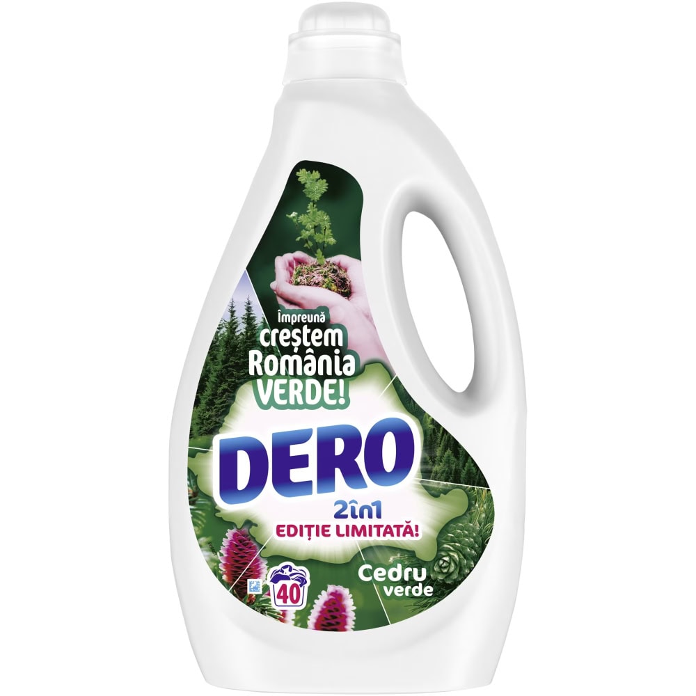 DERO DETERGENT LICHID 2L CEDRU VERDE 40SP