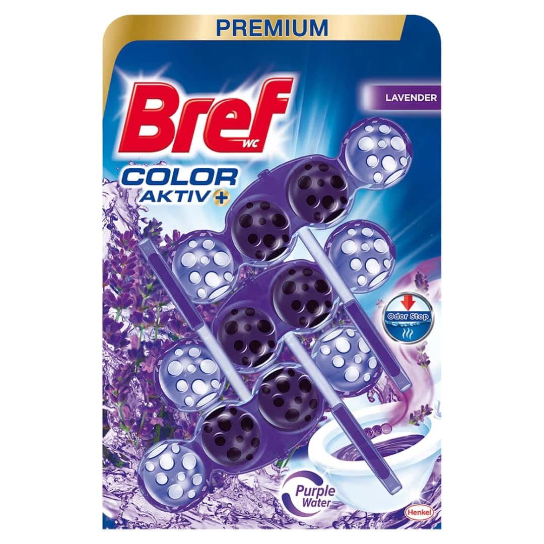 BREF ODORIZANT WC COLOR AKTIV 3X50G LAVANDER
