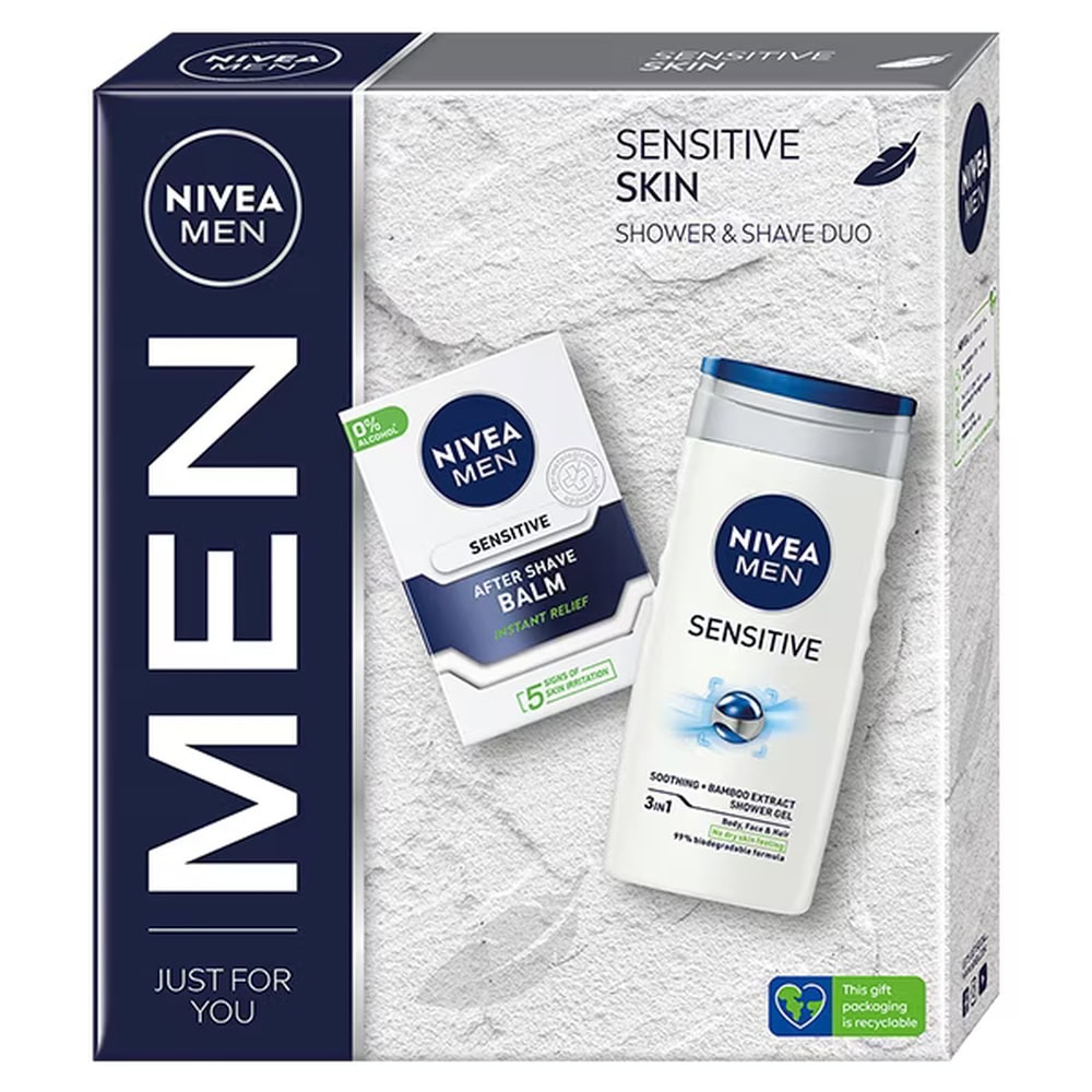 NIVEA CAS MEN (BALSAM RAS100ML+GEL250ML) SENSITIVE SKIN DUO
