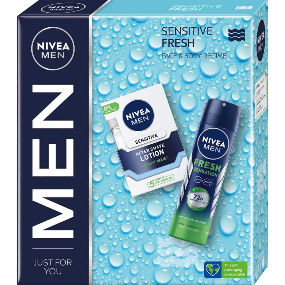 NIVEA CAS MEN (ASH100ML+DEO150ML) SENSITIVE FRESH